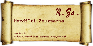 Maróti Zsuzsanna névjegykártya